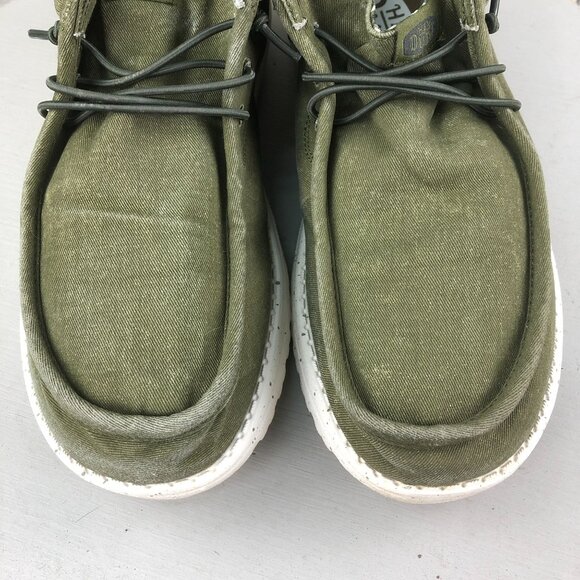 Hey Dude Men\'s Size 10 Wally Mid Canvas Olive Green Casual Slip On Shoes Ankle main image 10
